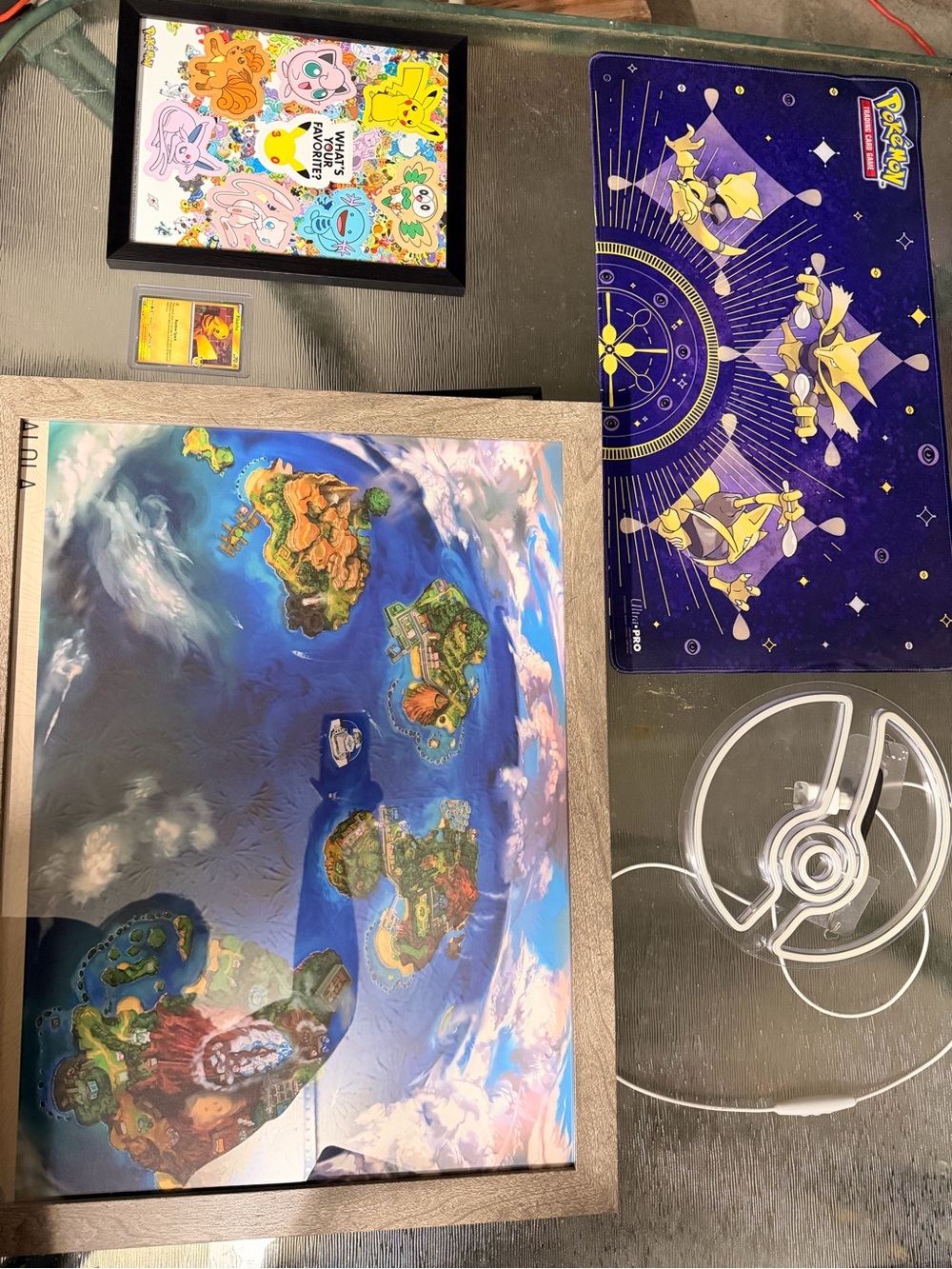 Pokemon Bundle: Poster, Playmat, LED